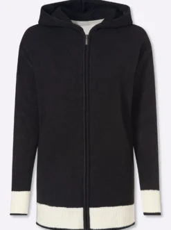 Longstrickjacke mit Kontrasten