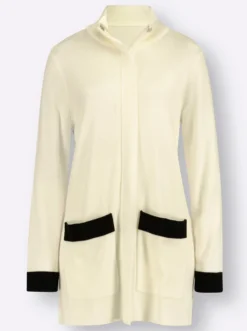 Longstrickjacke mit Reißverschluss