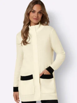 Longstrickjacke mit Reißverschluss