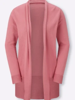 Longstrickjacke mit Schalkragen