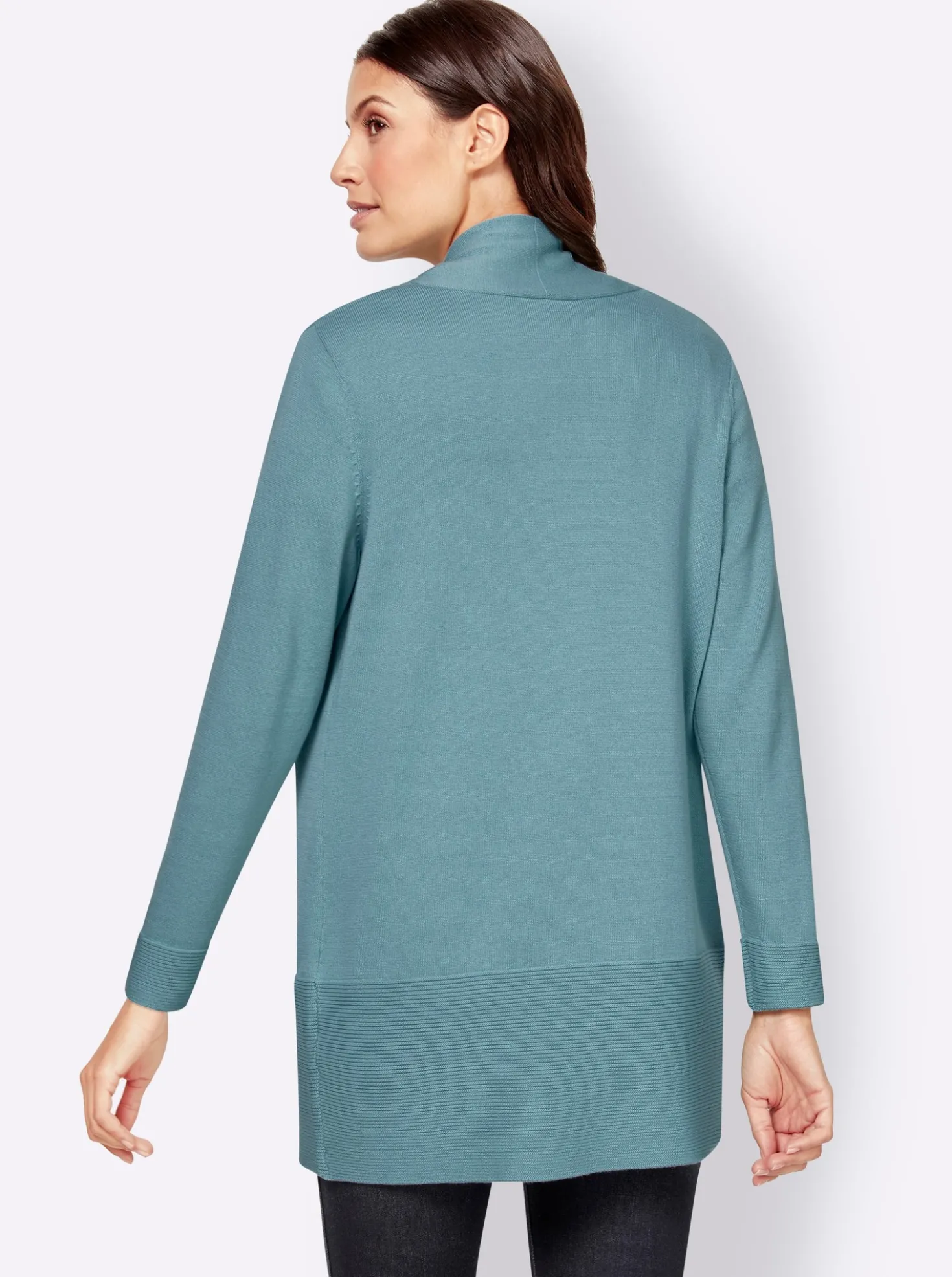 Longstrickjacke mit Schalkragen
