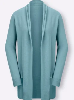 Longstrickjacke mit Schalkragen