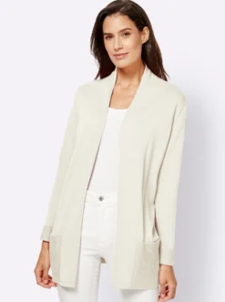 Longstrickjacke mit Schalkragen