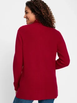 Longstrickjacke mit Stehkragen