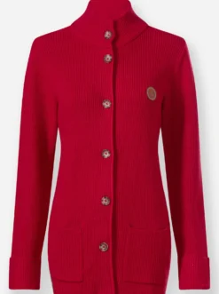 Longstrickjacke mit Stehkragen