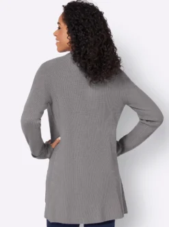 Longstrickjacke mit Stehkragen