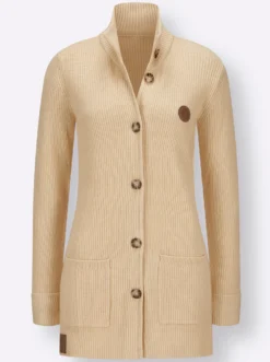 Longstrickjacke mit Stehkragen