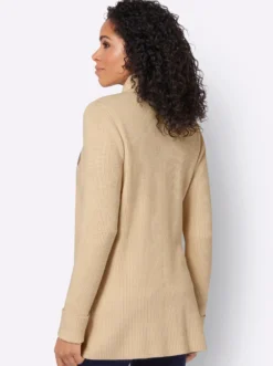 Longstrickjacke mit Stehkragen