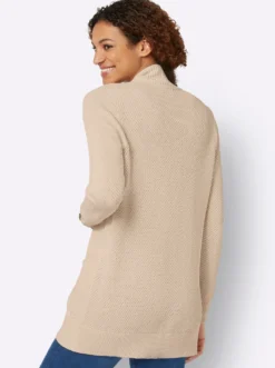 Longstrickjacke mit Struktur-Muster