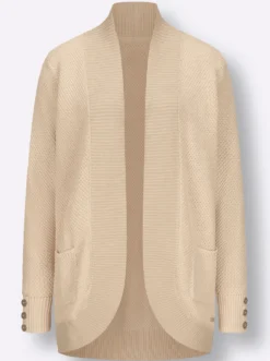 Longstrickjacke mit Struktur-Muster