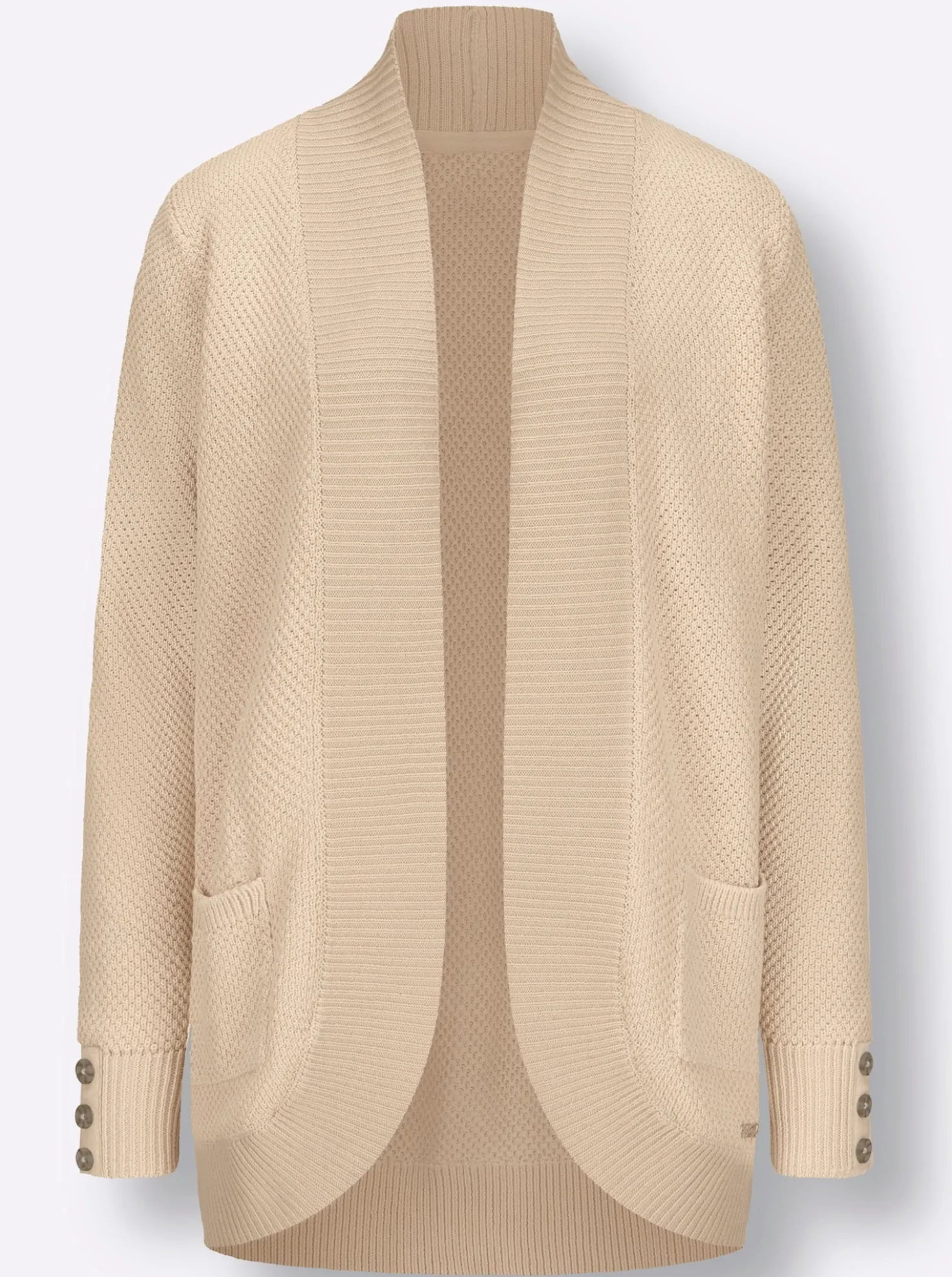 Longstrickjacke mit Struktur-Muster
