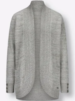 Longstrickjacke mit Struktur-Muster