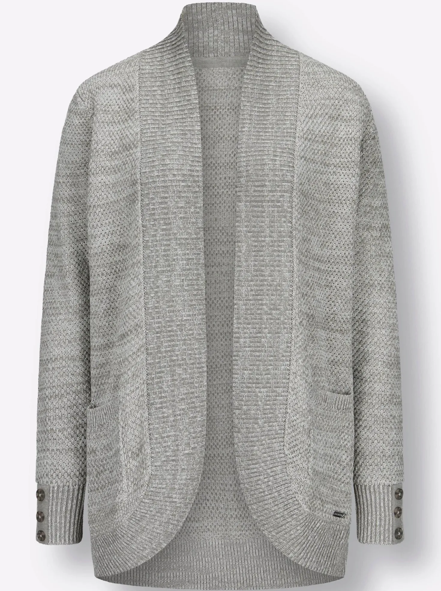 Longstrickjacke mit Struktur-Muster
