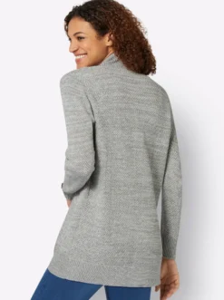 Longstrickjacke mit Struktur-Muster