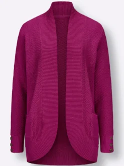 Longstrickjacke mit Struktur-Muster