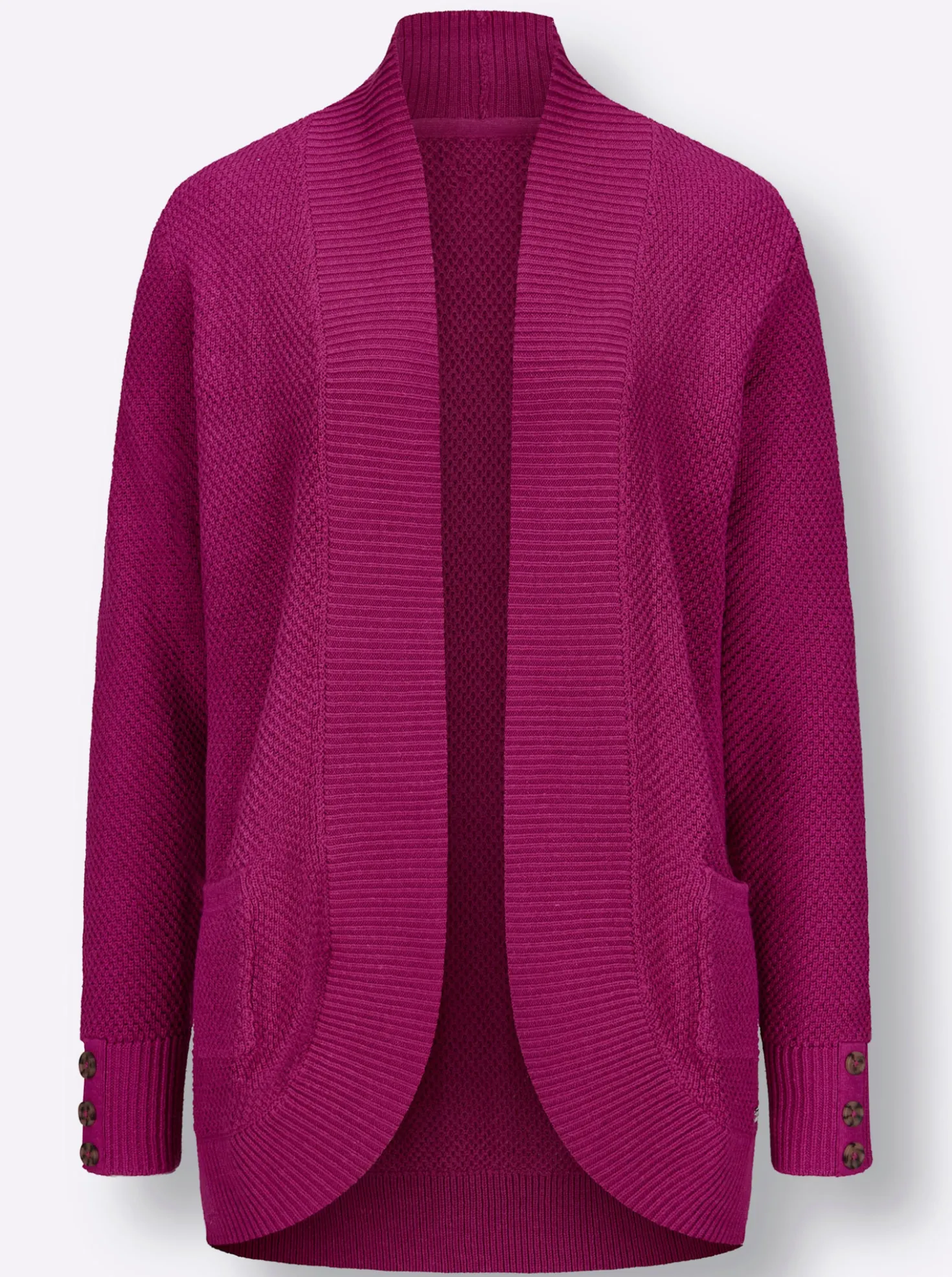 Longstrickjacke mit Struktur-Muster