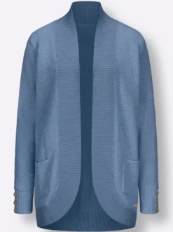 Longstrickjacke mit Struktur-Muster