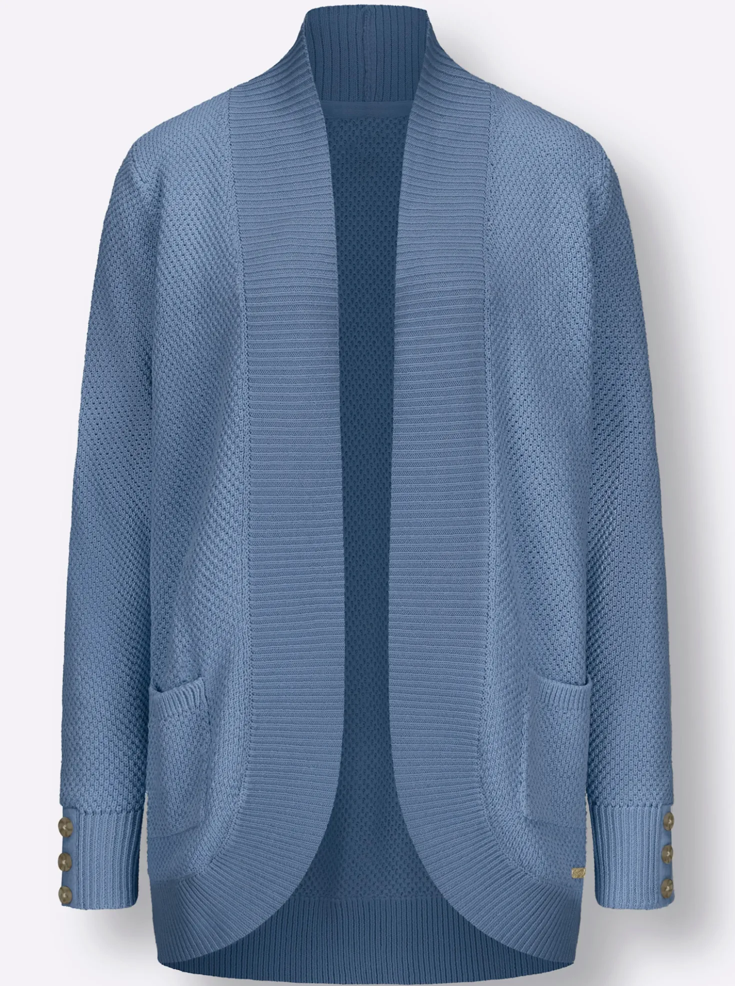 Longstrickjacke mit Struktur-Muster