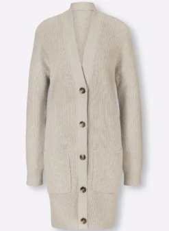 Longstrickjacke mit 2 Taschen