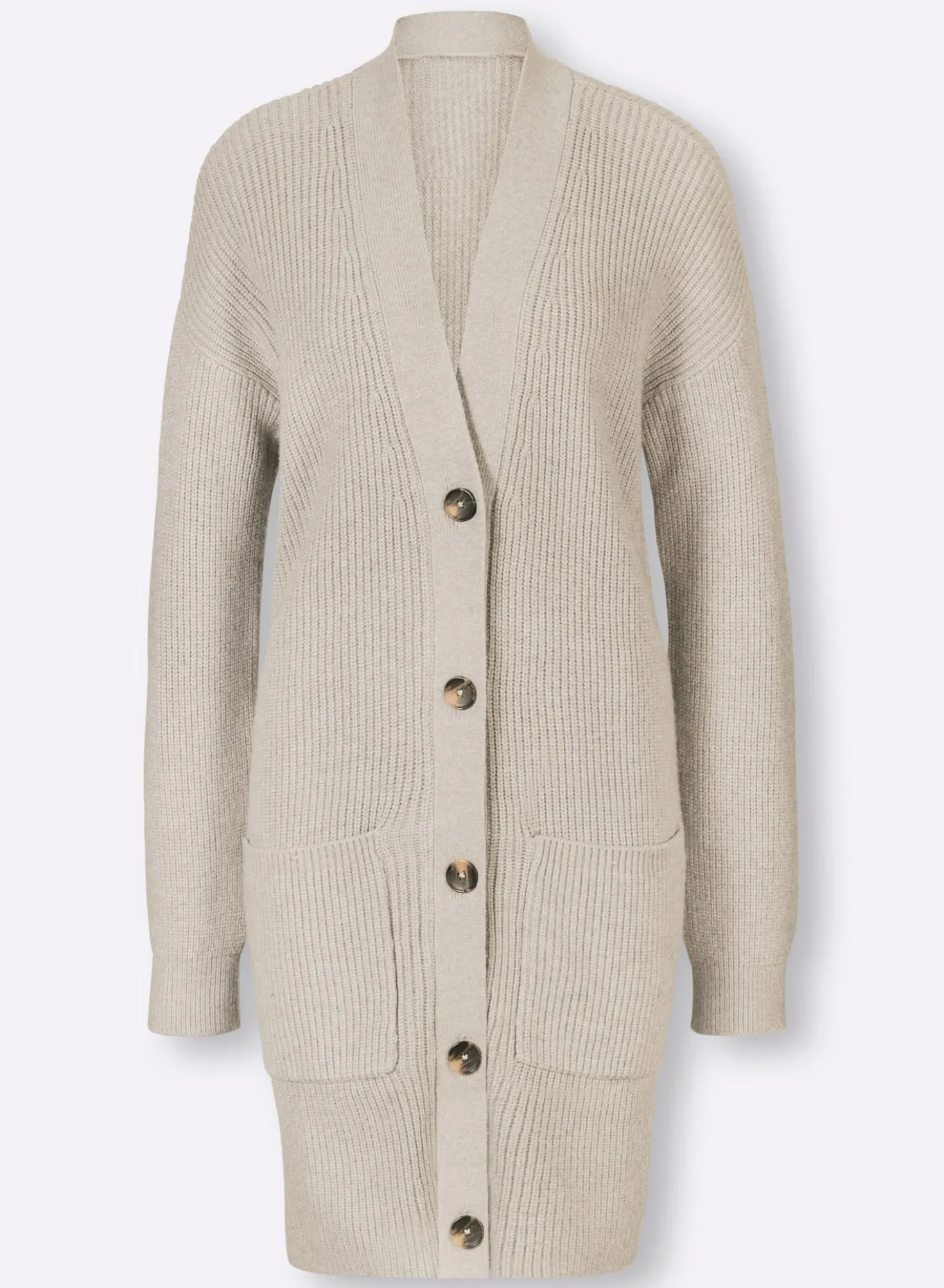 Longstrickjacke mit 2 Taschen