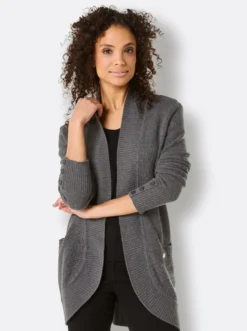 Longstrickjacke verschlusslose Form