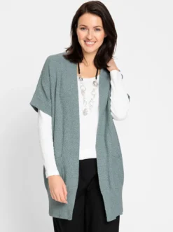 Longstrickjacke , verschlusslos