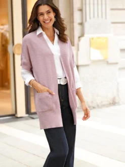 Longstrickjacke , verschlusslos