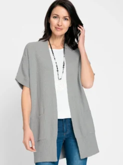 Longstrickjacke , verschlusslos