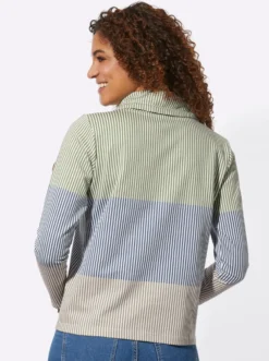 Longsweatshirt mit halsfernem Rollkragen
