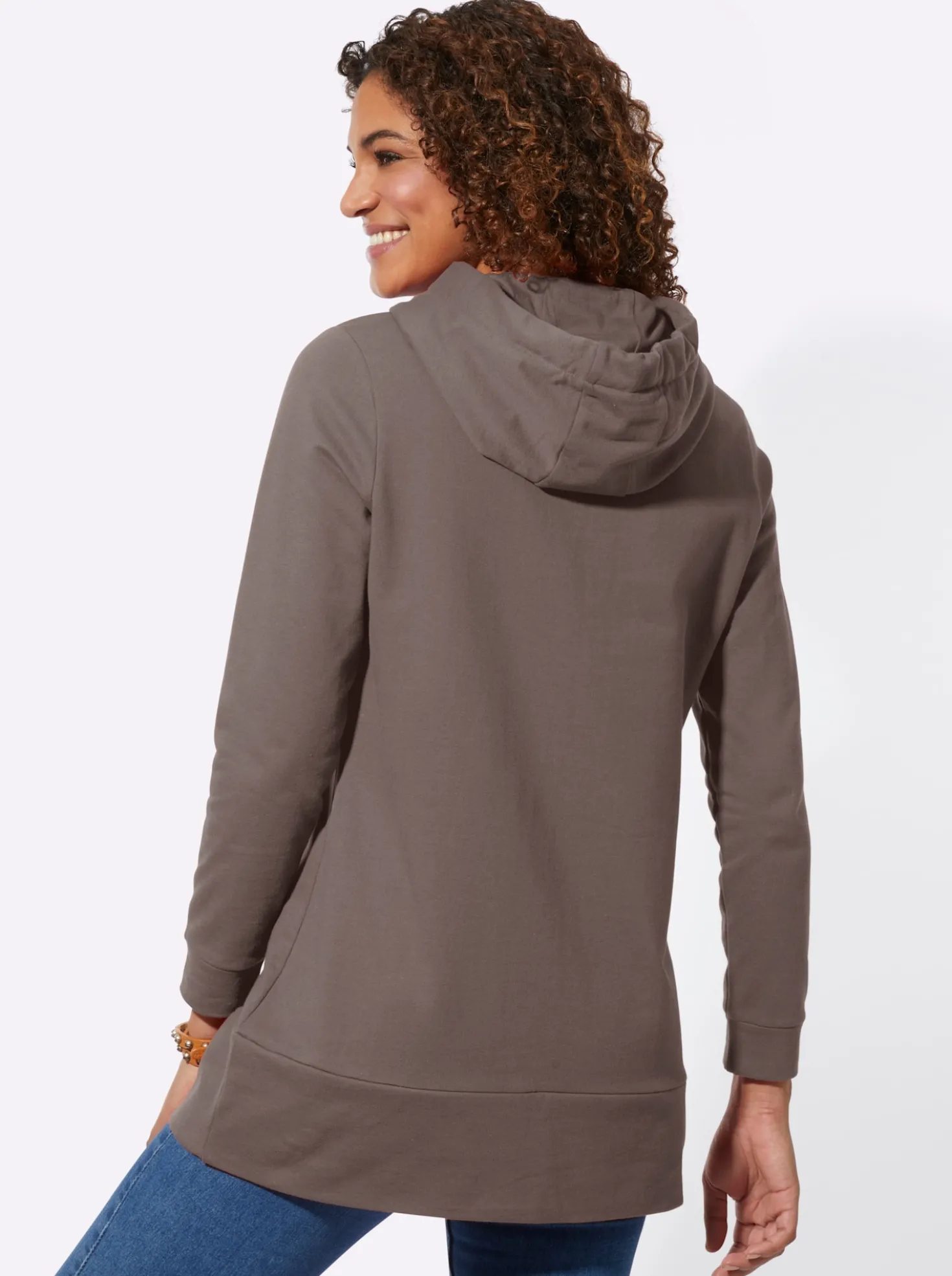 Longsweatshirt mit Kapuze
