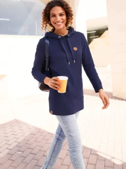 Longsweatshirt mit Kapuze