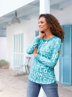 Longsweatshirt mit Lettering-Druck