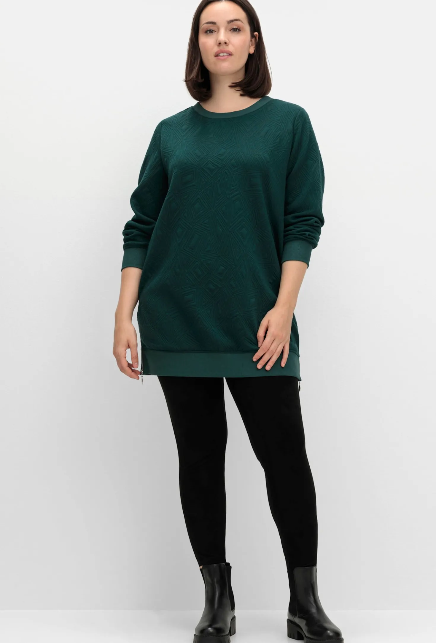 Longsweatshirt mit Stepp-Muster