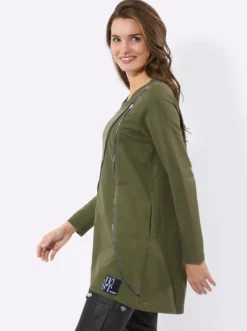 Longsweatshirt mit Zierreißverschluss