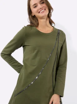 Longsweatshirt mit Zierreißverschluss