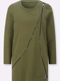 Longsweatshirt mit Zierreißverschluss