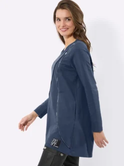 Longsweatshirt mit Zierreißverschluss