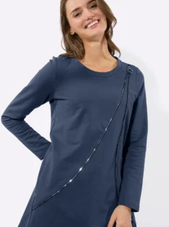 Longsweatshirt mit Zierreißverschluss