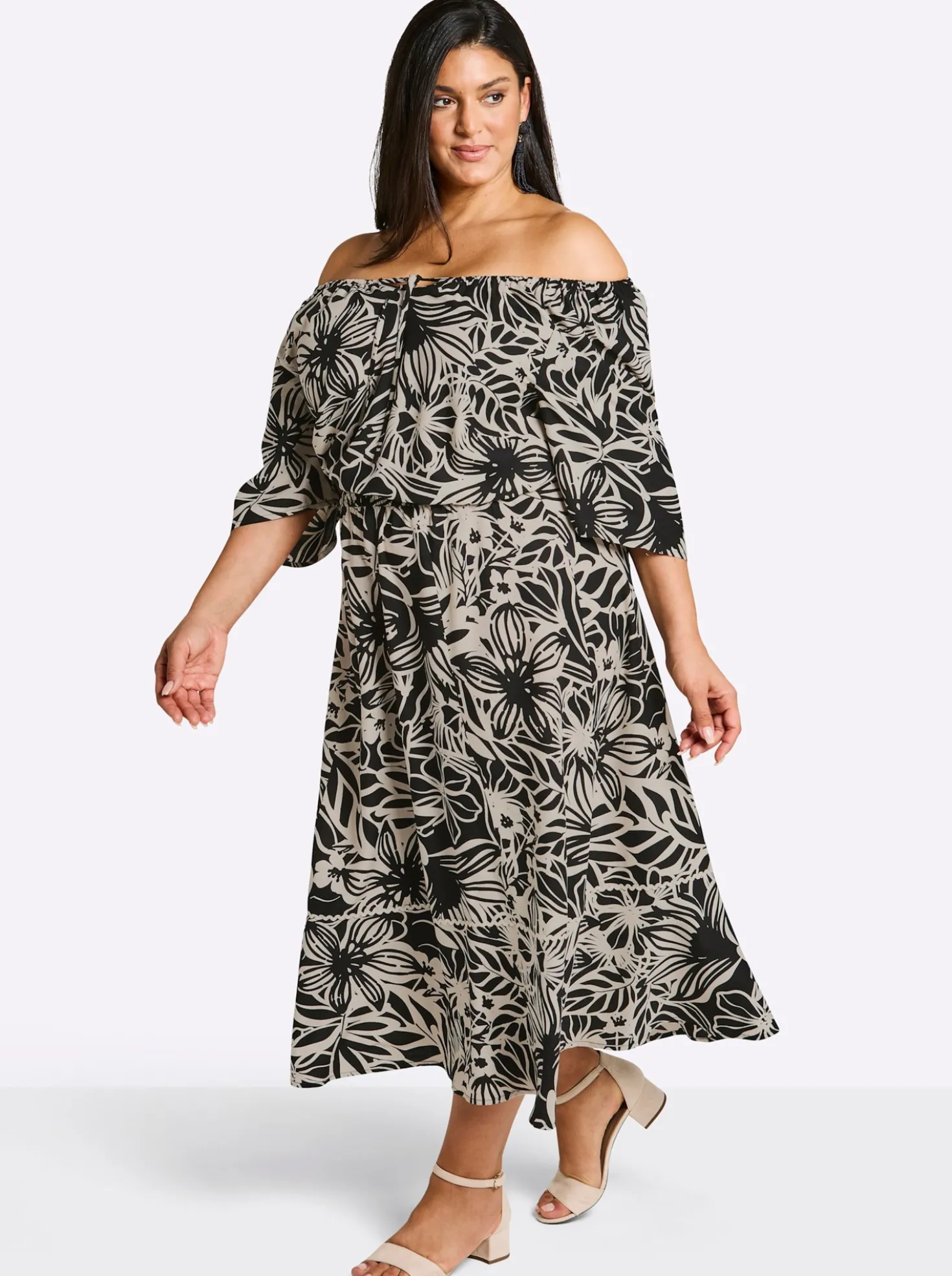 Maxikleid mit floralem Alloverdruck