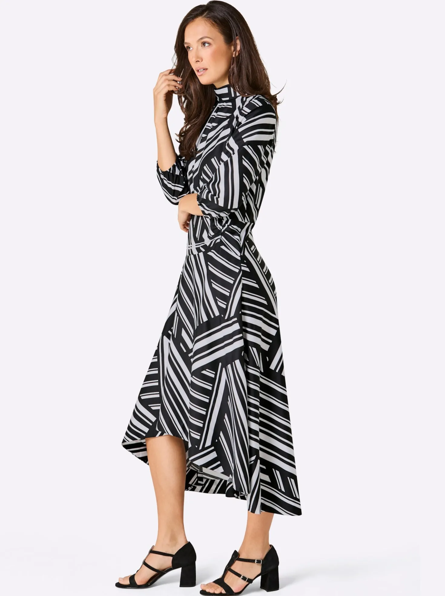 Maxikleid mit Grafik-Dessin
