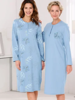 Nachthemden im Doppelpack, floraler Print