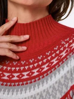Norwegerpullover mit Jacquard-Strick