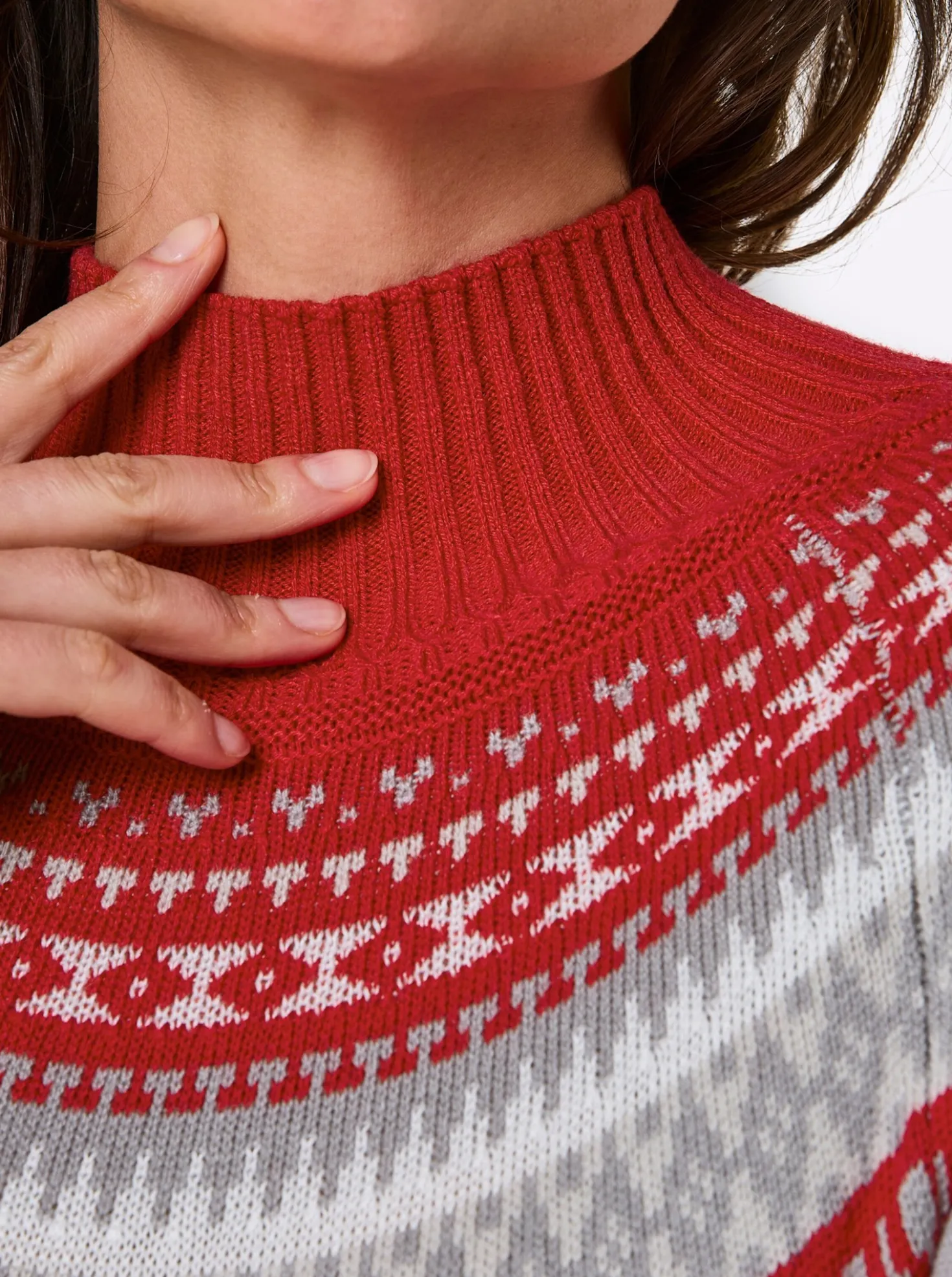 Norwegerpullover mit Jacquard-Strick