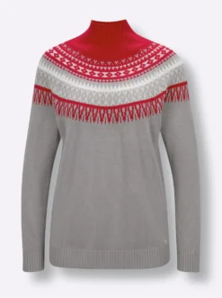 Norwegerpullover mit Jacquard-Strick