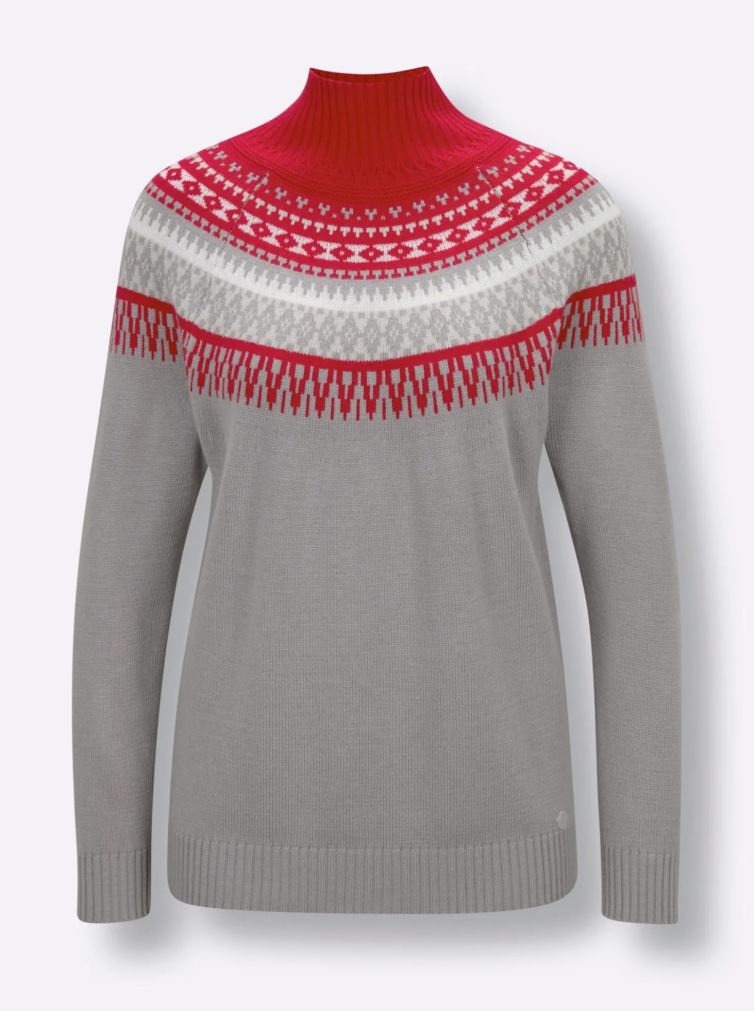 Norwegerpullover mit Jacquard-Strick