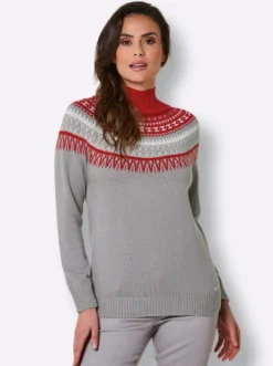 Norwegerpullover mit Jacquard-Strick