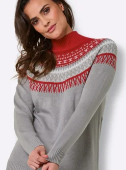 Norwegerpullover mit Jacquard-Strick