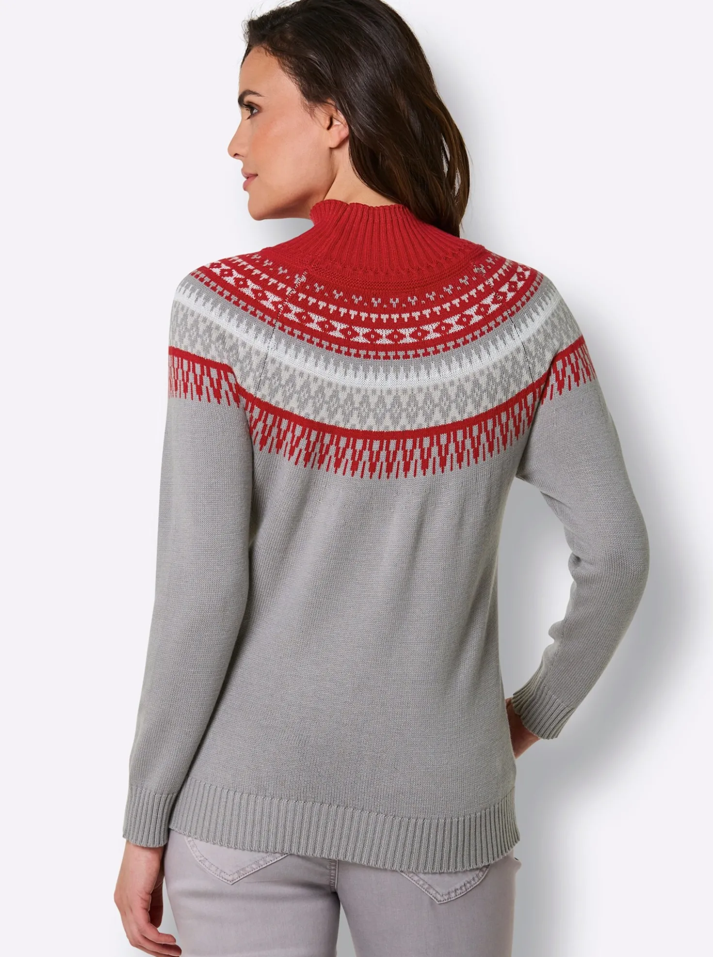 Norwegerpullover mit Jacquard-Strick
