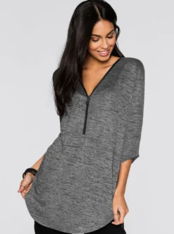 Oversize-Shirt in Melange-Optik