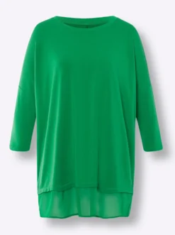Oversize-Shirt mit Chiffon-Saum